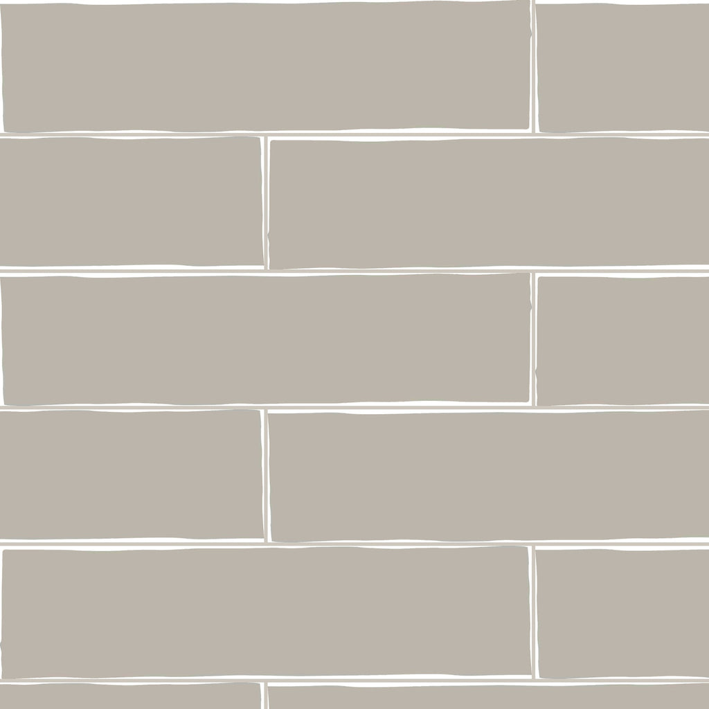 Hand Made Brick Latte Gloss 75x300, true-scale swatch: 400 x 400 mm of wall at real size