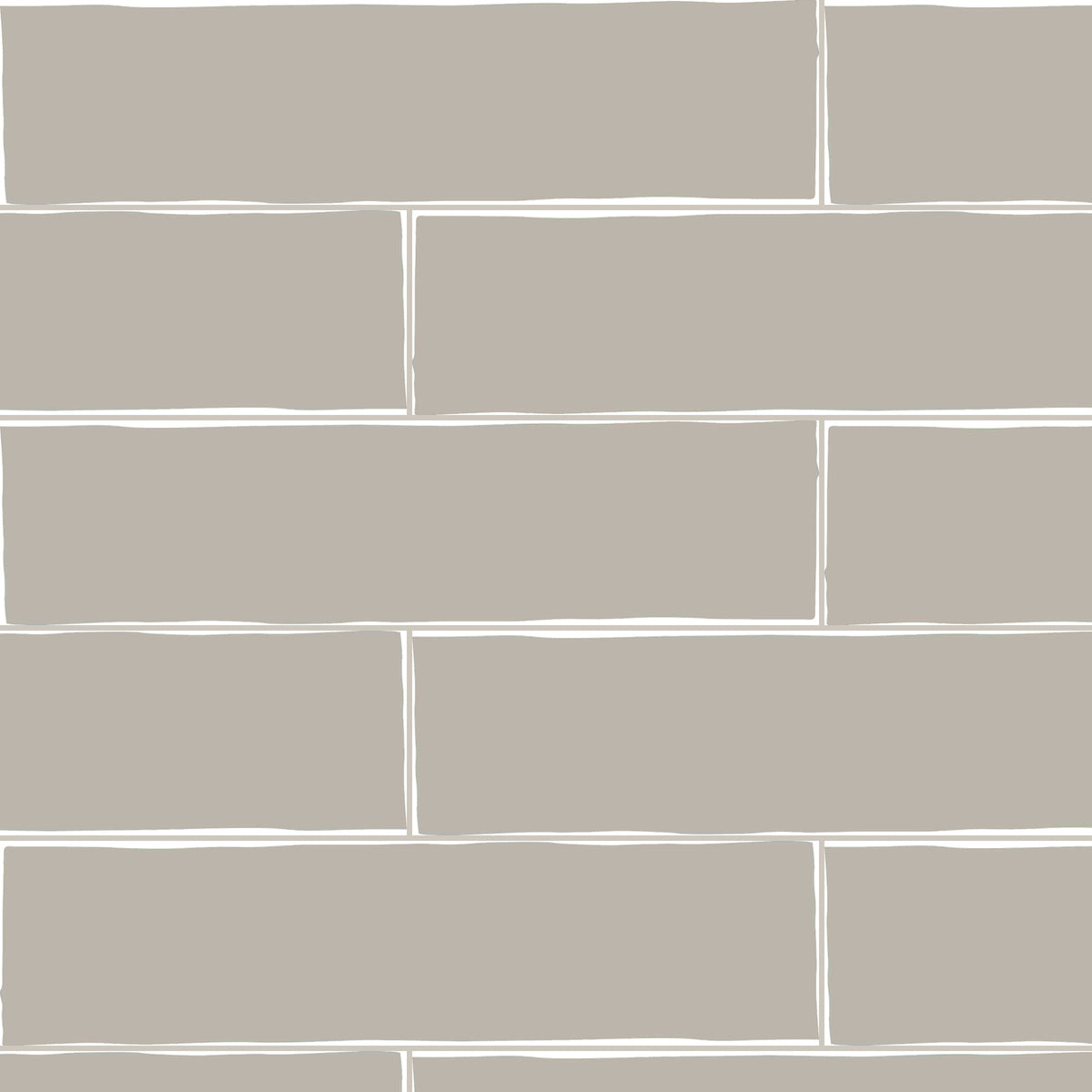 Hand Made Brick Latte Gloss 75x300, true-scale swatch: 400 x 400 mm of wall at real size