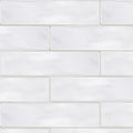 Hand Made Brick White Matt 75x300, true-scale swatch: 400 x 400 mm of wall at real size