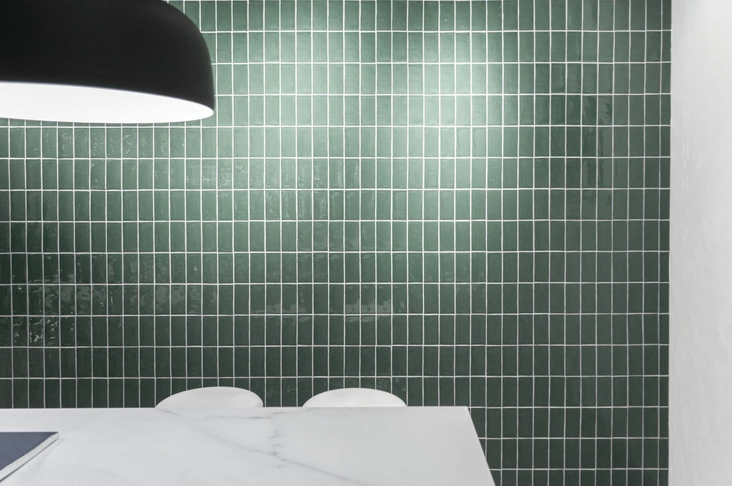 Heritage Eucalypt Gloss 75x150 tiles in a room