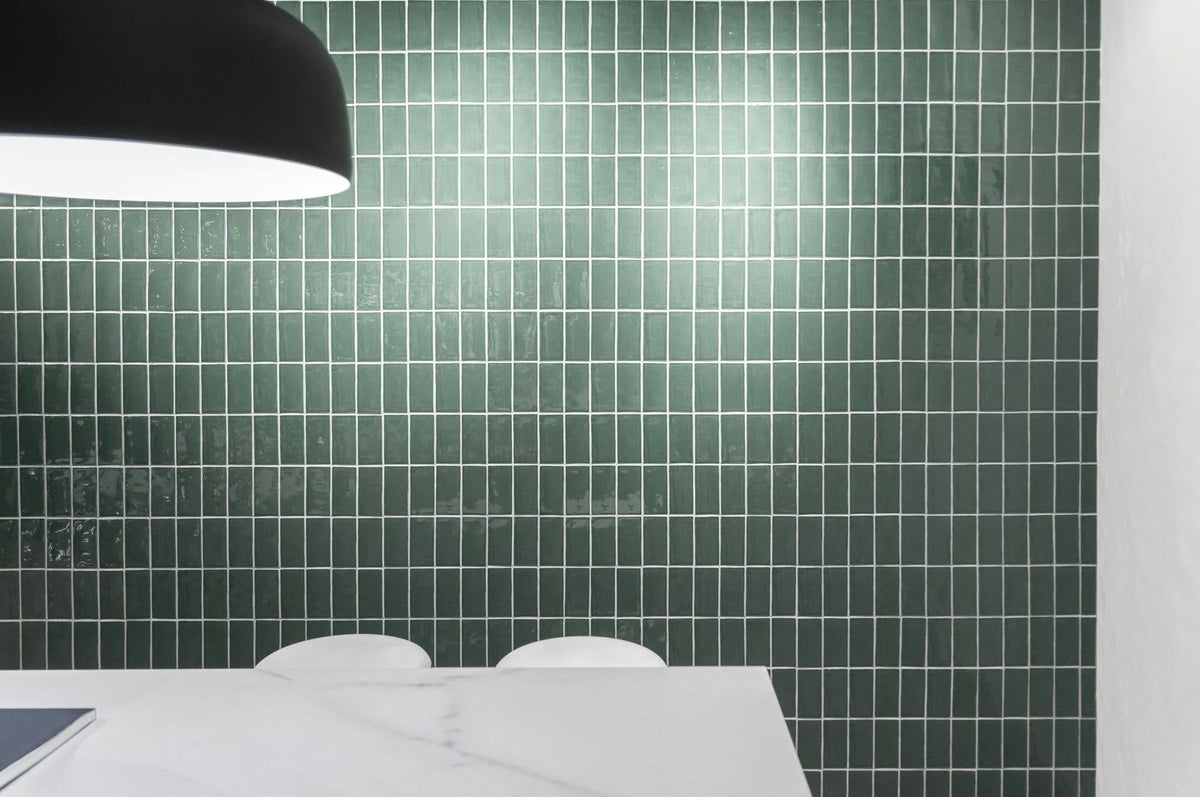 Heritage Eucalypt Gloss 75x150 tiles in a room