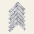 Herringbone Large Carrara White Honed, true-scale swatch: 400 x 400 mm of wall at real size