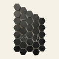 Hexagon Marquina Marble Honed 25x25 Mosaic, tiles laid together