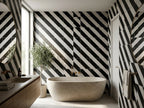 Huon Black Salt Decor Matt 200x200 tiles in a room