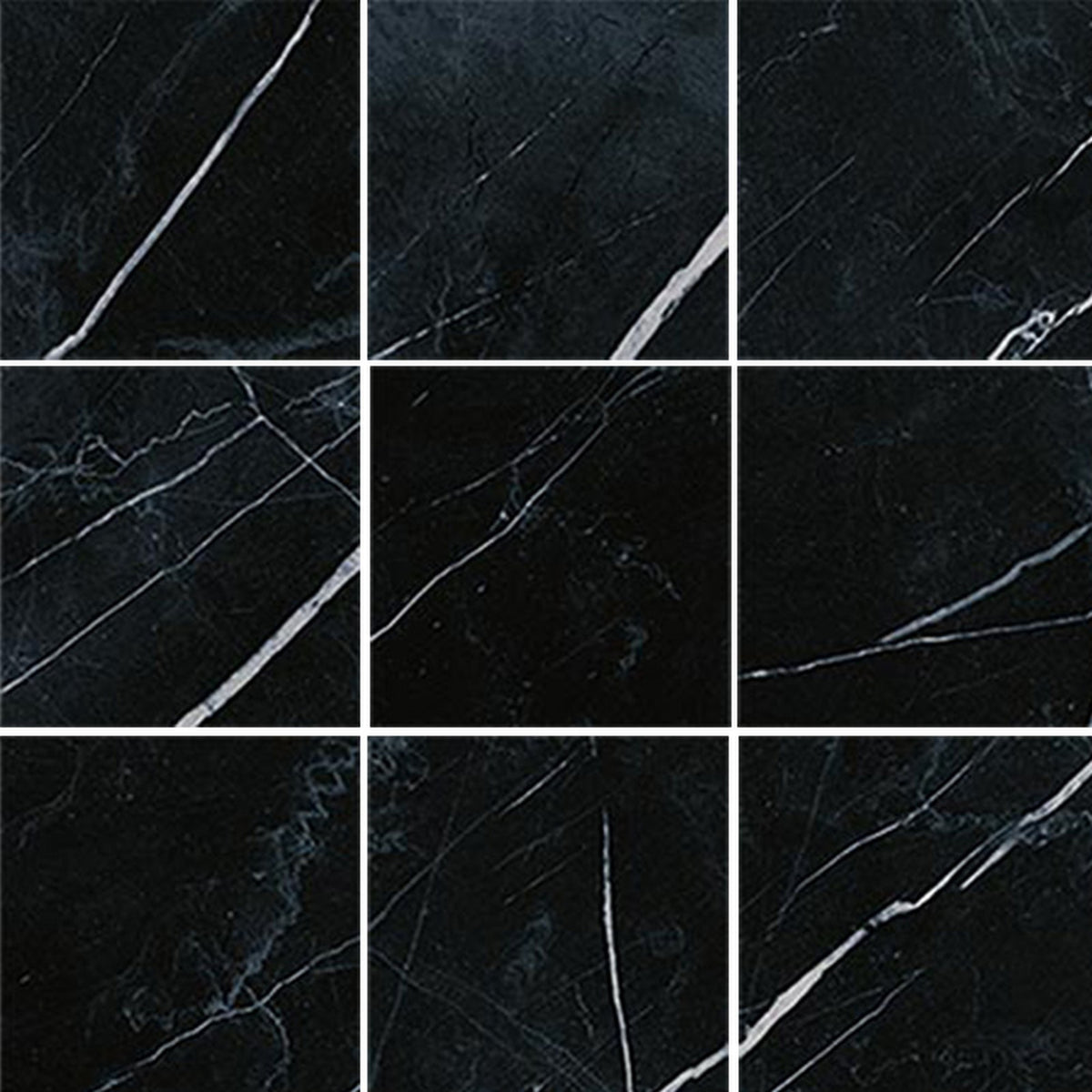 Imperial Marble Marquina Matt 75x75, tiles laid together