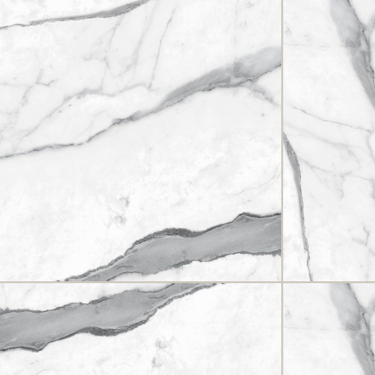 Imperial Marble Statuario Matt 300x300, true-scale swatch: 400 x 400 mm of wall at real size