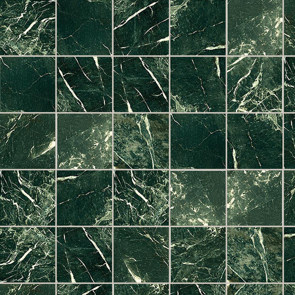 Imperial Marble Verde Alpi Matt 75x75, true-scale swatch: 400 x 400 mm of wall at real size