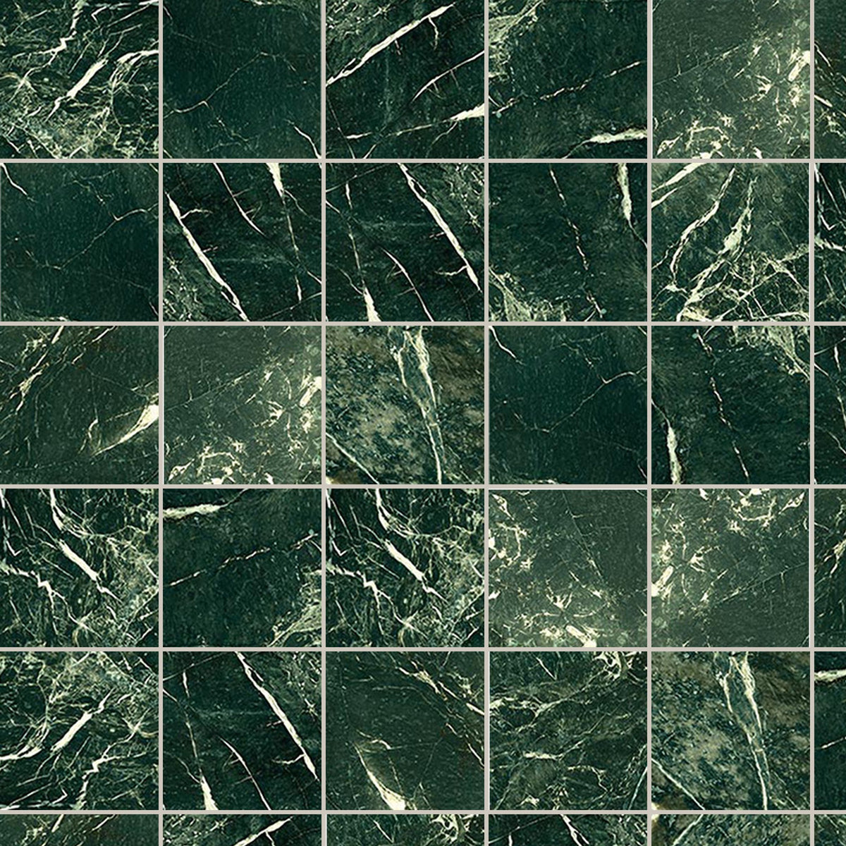Imperial Marble Verde Alpi Matt 75x75, true-scale swatch: 400 x 400 mm of wall at real size