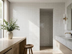 Ironbark Saltpan Pool Mosaic Gloss 48x48 tiles in a room