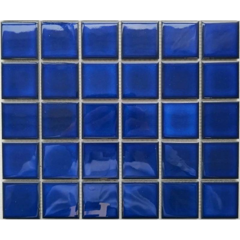 Ironbark Sapphire Pool Mosaic Gloss 48x48, tiles laid together