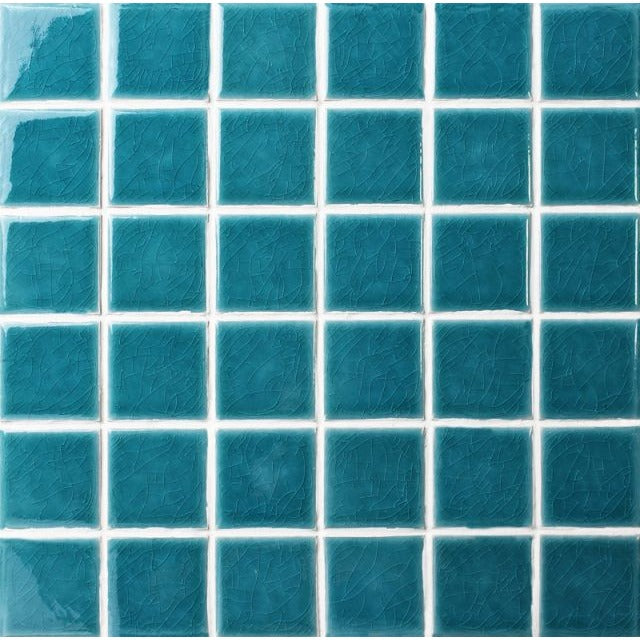 Ironbark Seagrass Crackle Pool Mosaic Gloss 48x48