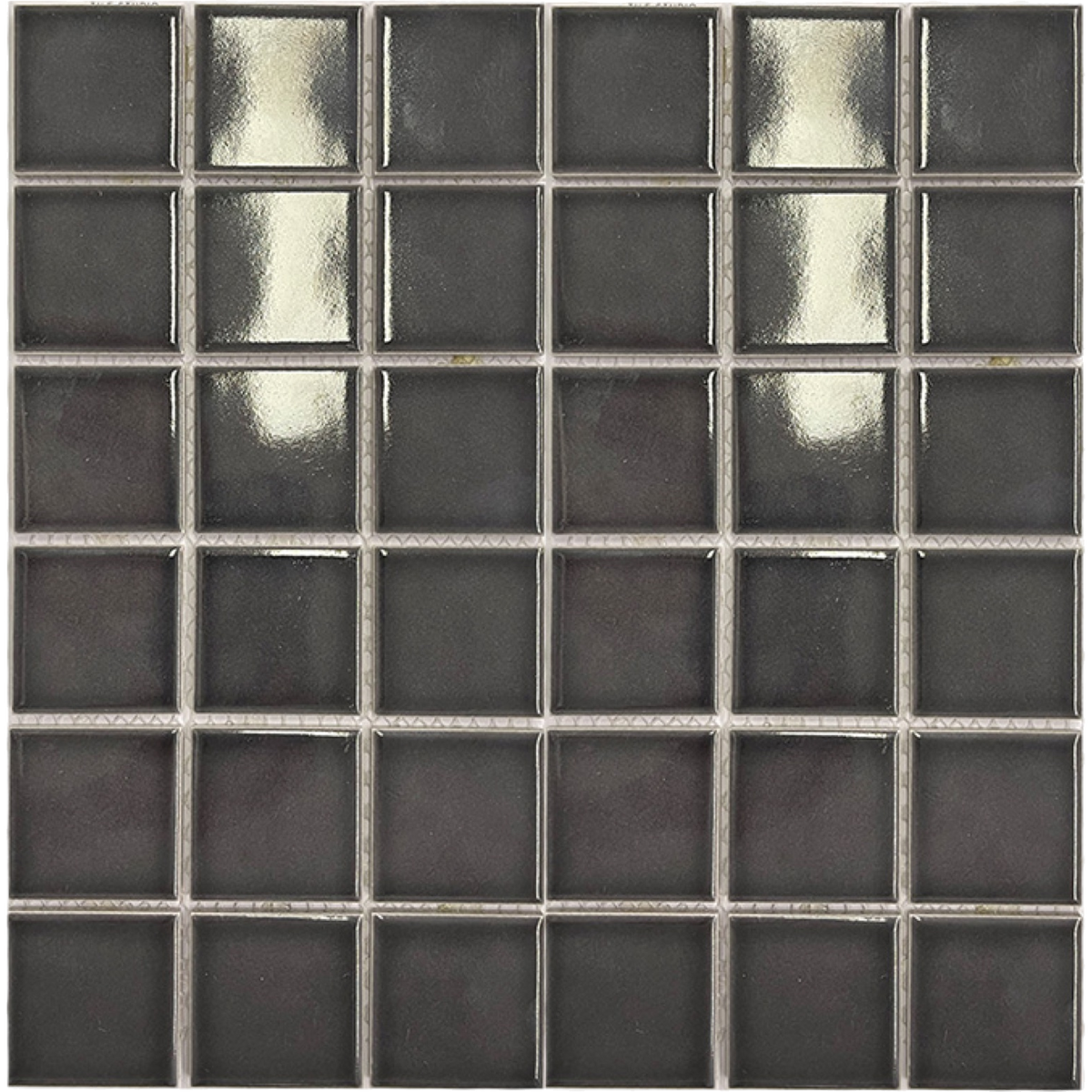 Ironbark Thunderhead Pool Mosaic Gloss 48x48, tiles laid together