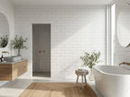 Jamieson Paper Daisy Matt 75x300 tiles in a room