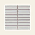 Japanese Stick White Cloud 15x145 Finger Mosaic, true-scale swatch: 400 x 400 mm of wall at real size