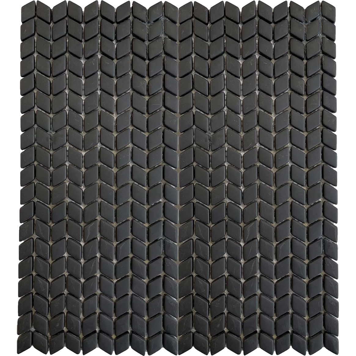 Karri Black Sand Chevron Glass Mosaic Matt 60x120