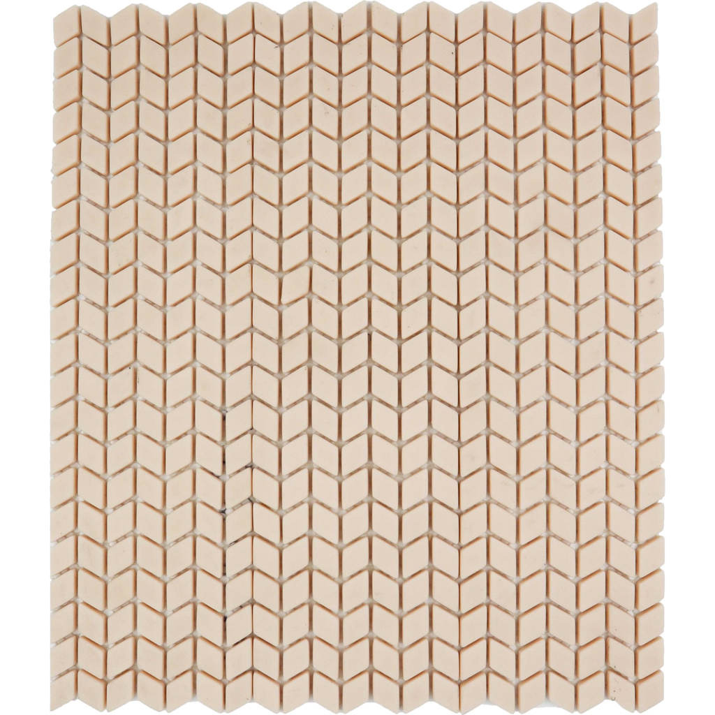 Karri Pink Salt Chevron Glass Mosaic Matt 60x120, tiles laid together