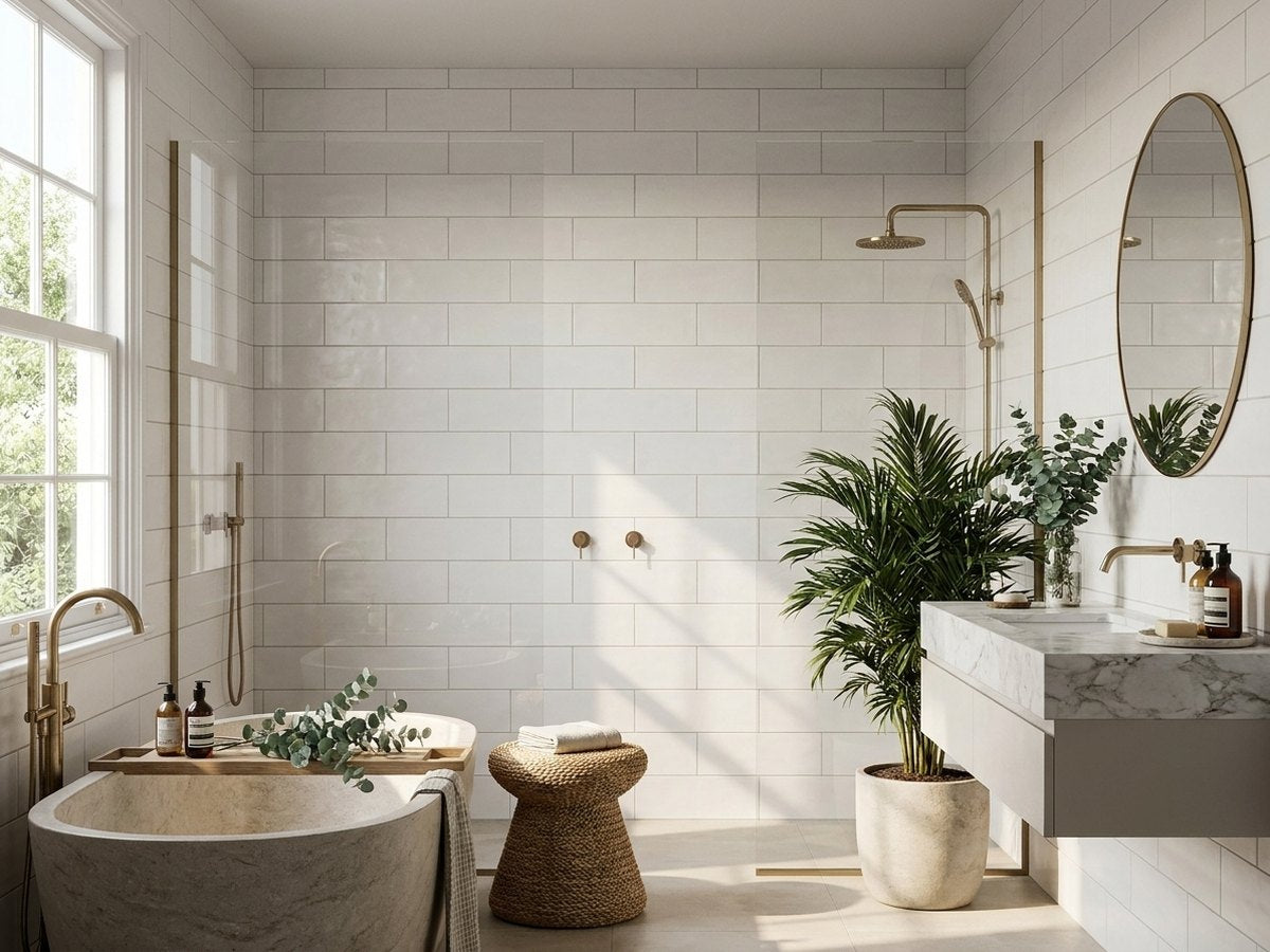 Kowree Whitecap Matt 75x300 tiles in a room