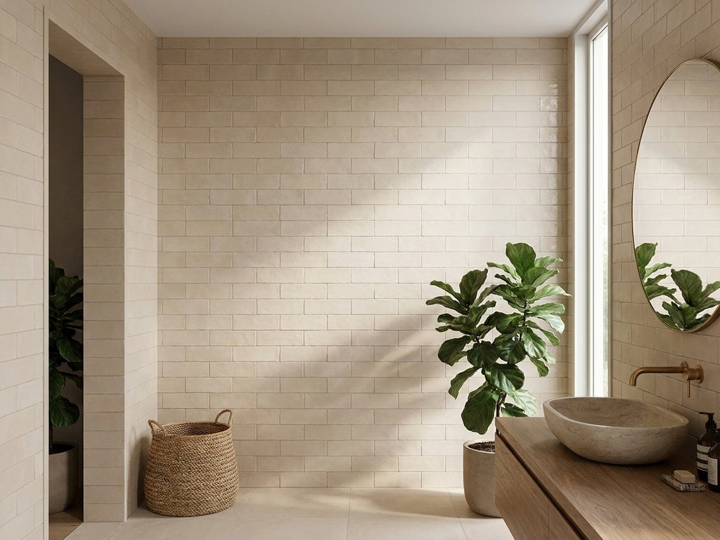 Lava Sandplain Matt 65x200 tiles in a room
