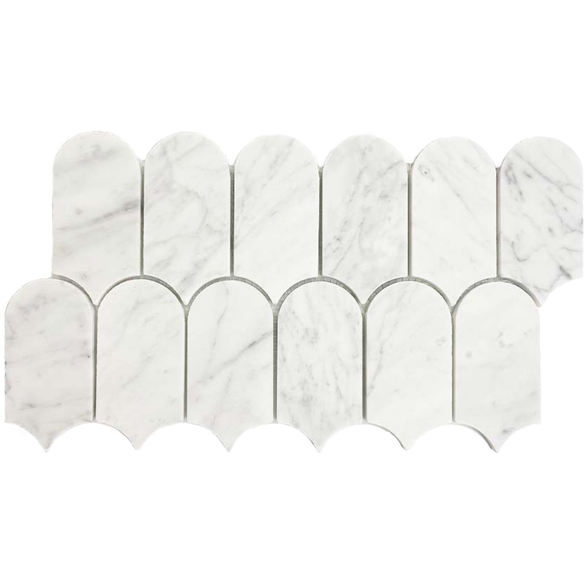 Lillypilly Cirrus Fish Scale Honed 50.8x103.4, tiles laid together