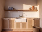 Loddon Salt White Gloss 100x300 tiles in a laundry