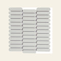 Long Oval Snow Gloss 23x98 Mosaic, true-scale swatch: 400 x 400 mm of wall at real size