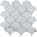 Lorne Opal Fish Scale Mosaic Sheet Satin 305x310, tiles laid together
