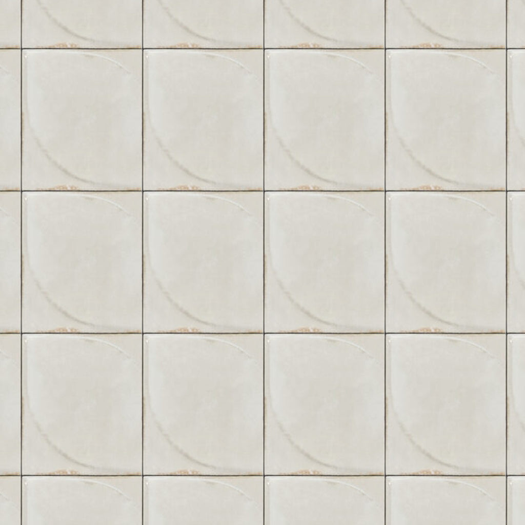 Luna Bone 3D Dew Gloss 100x100, true-scale swatch: 400 x 400 mm of wall at real size