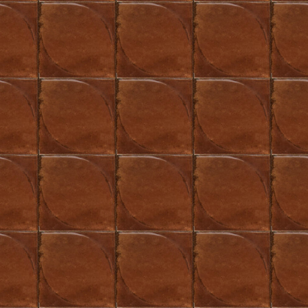 Luna Caramel 3D Dew Gloss 100x100, true-scale swatch: 400 x 400 mm of wall at real size
