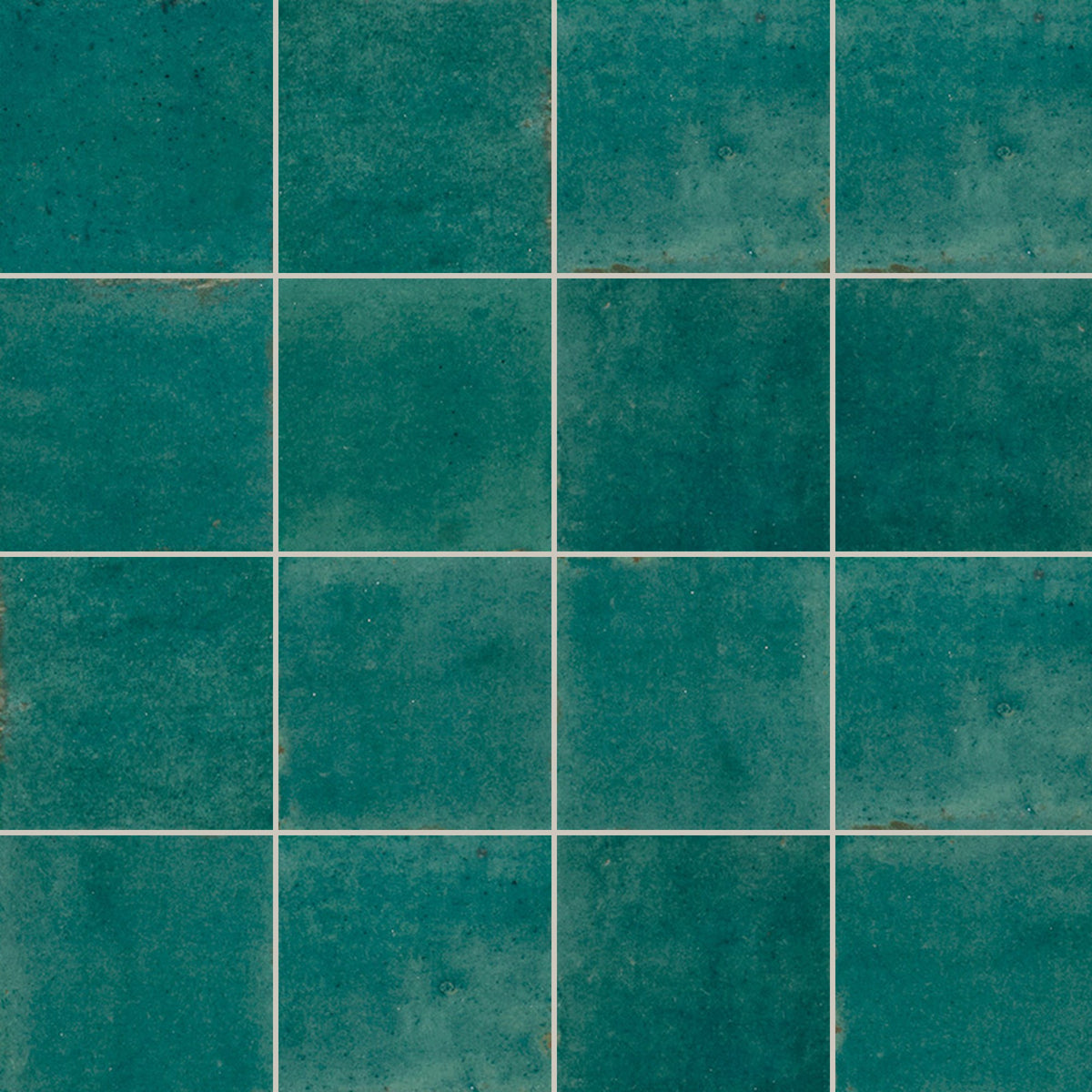 Luna Emerald Gloss 100x100, true-scale swatch: 400 x 400 mm of wall at real size