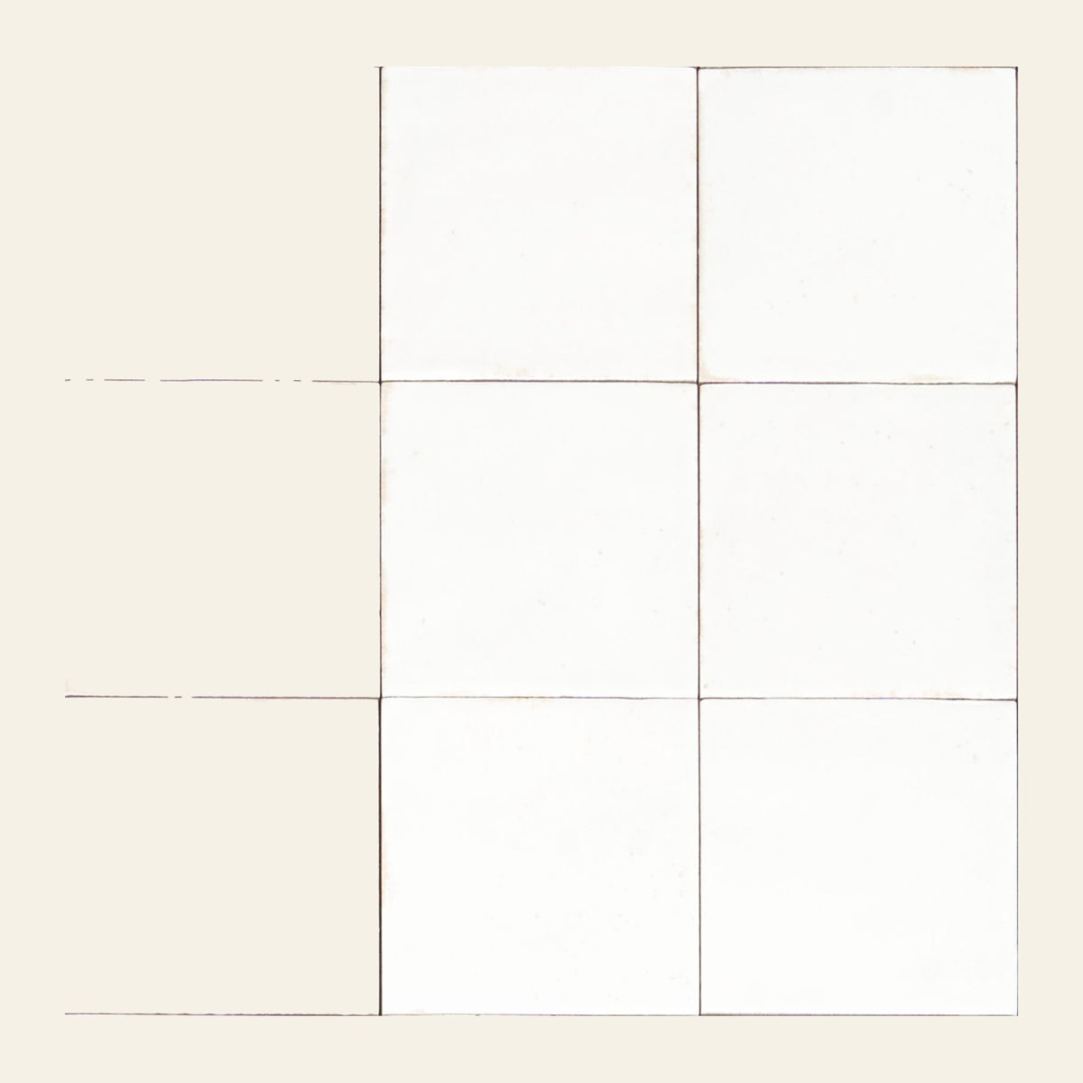 Luna White Gloss 100x100, tiles laid together