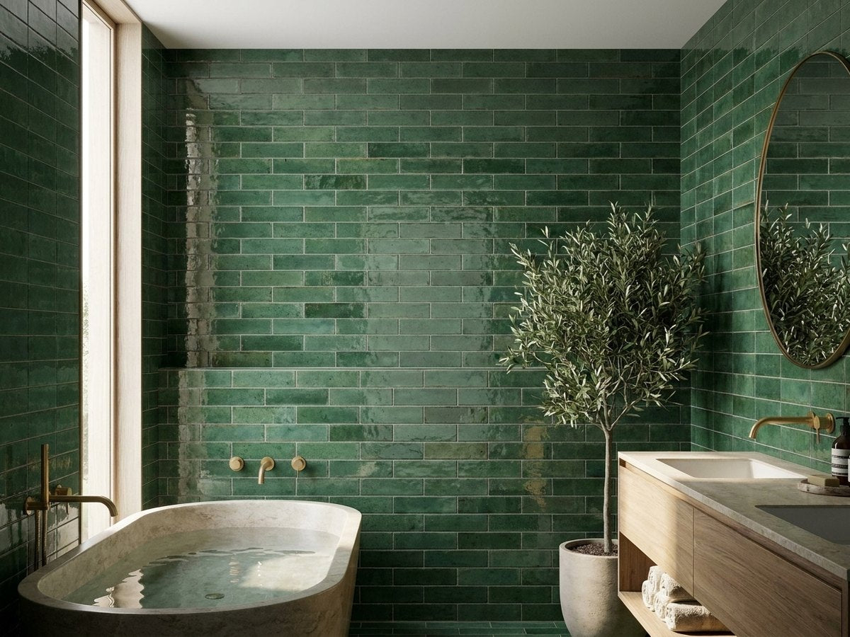 Luna Canopy Gloss 60x240 tiles in a room