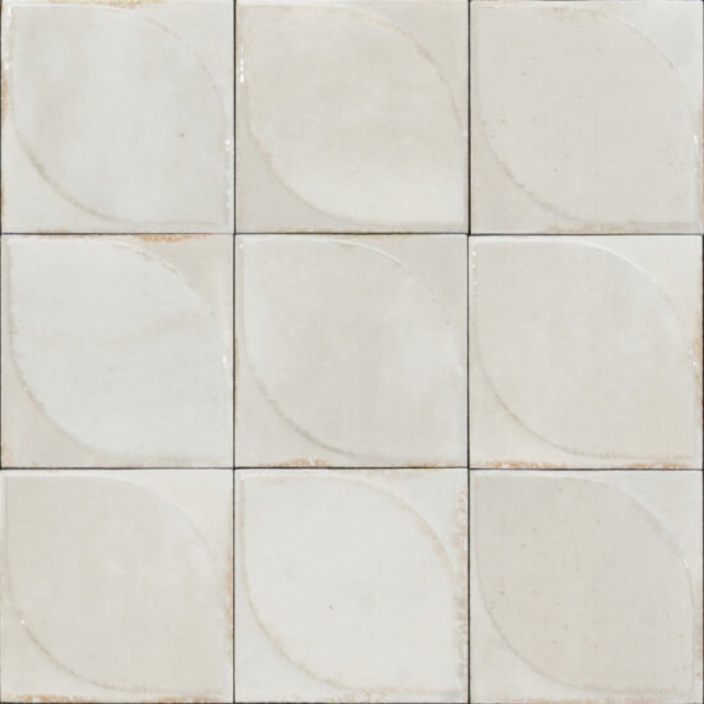 Luna Chalk 3D Gloss 100x100, tiles laid together