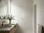 Luna Chalk Gloss 100x100 tiles in a room