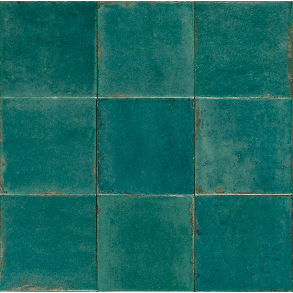 Luna Seagrass Gloss 100x100, tiles laid together