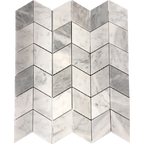 Macedon Cirrus Chevron Mosaic Honed 50x95, tiles laid together