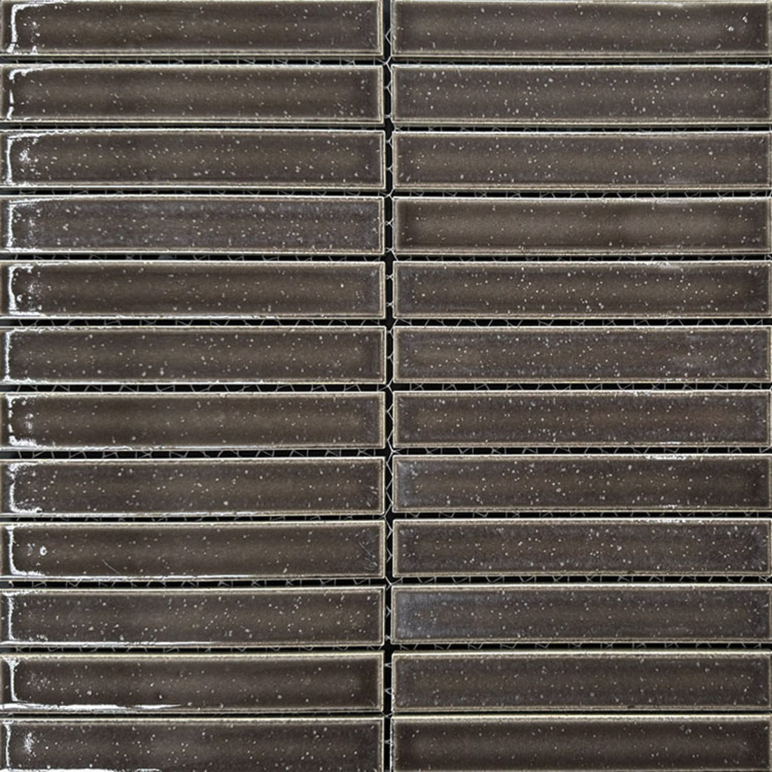 Mallee Burnt Gum Finger Mosaic Glazed 22x147, tiles laid together