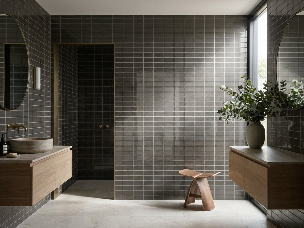 Mallee Burnt Gum Glazed 60x108 tiles in a room