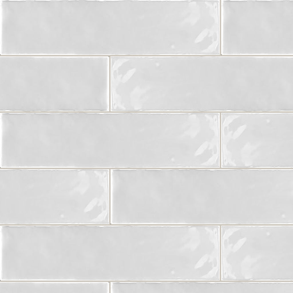 Manual Bianco Gloss 75x300, true-scale swatch: 400 x 400 mm of wall at real size