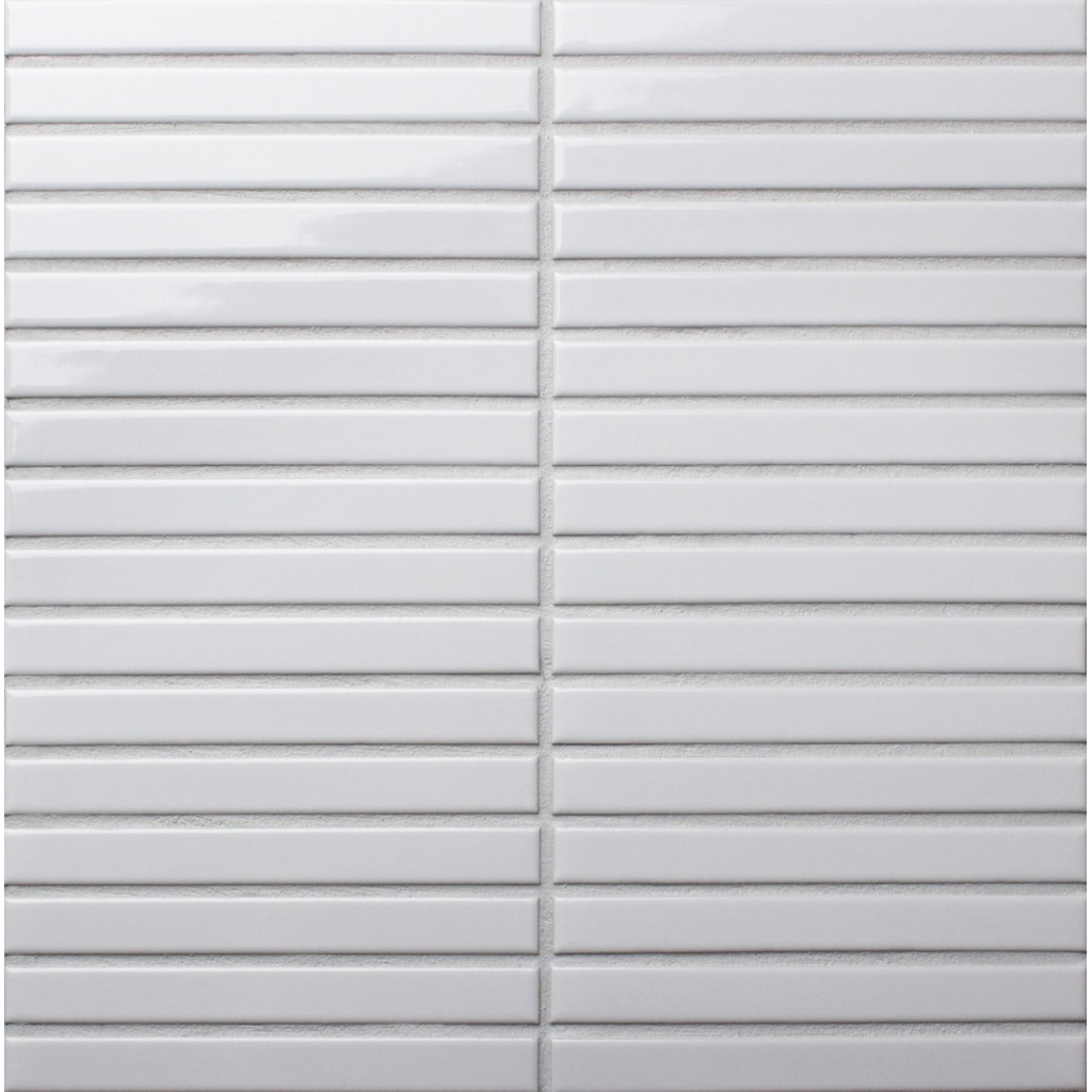Mulga Paper Daisy Finger Mosaic Gloss 15x145, tiles laid together