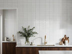Mulga Paper Daisy Finger Mosaic Gloss 15x145 tiles in a room