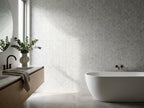 Murrindindi Chalk Cliff Large Herringbone Honed tiles in a room