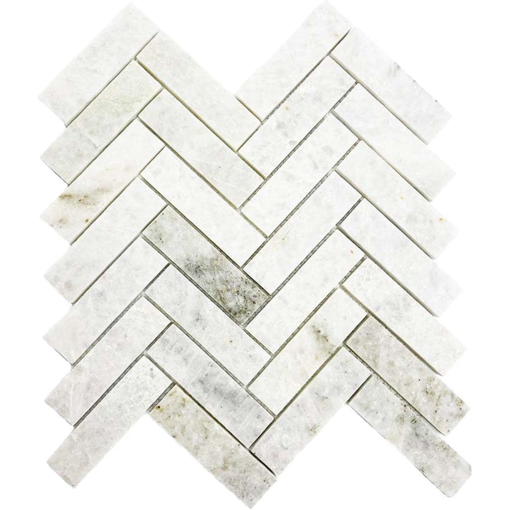 Murrindindi Mint Bush Herringbone Mosaic Honed 30x100, tiles laid together