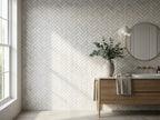 Murrindindi Mint Bush Herringbone Mosaic Honed 30x100 tiles in a room