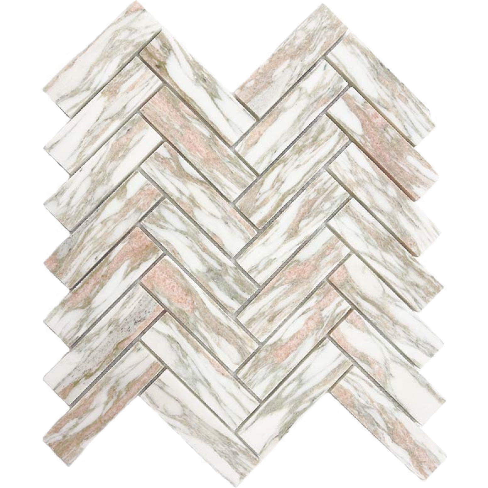 Murrindindi Pink Salt Herringbone Mosaic Honed 30x100