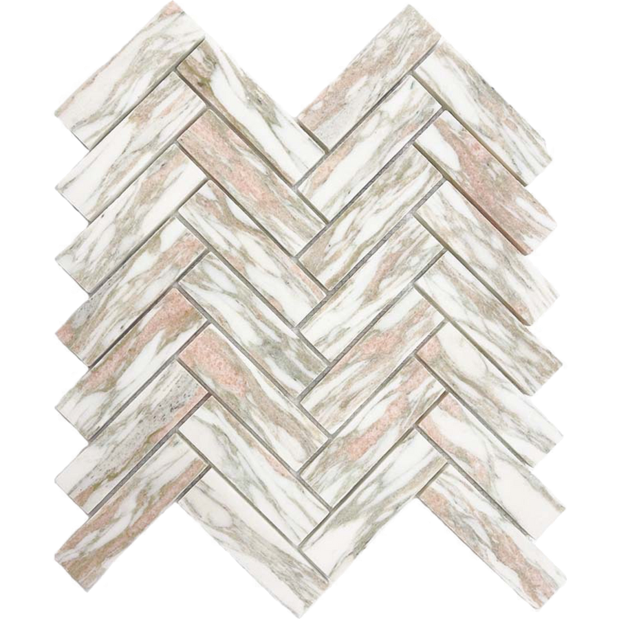 Murrindindi Pink Salt Herringbone Mosaic Honed 30x100