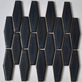 Ocean Blue Extended Hexagon (flat) Gloss 40x125 Mosaic, tiles laid together