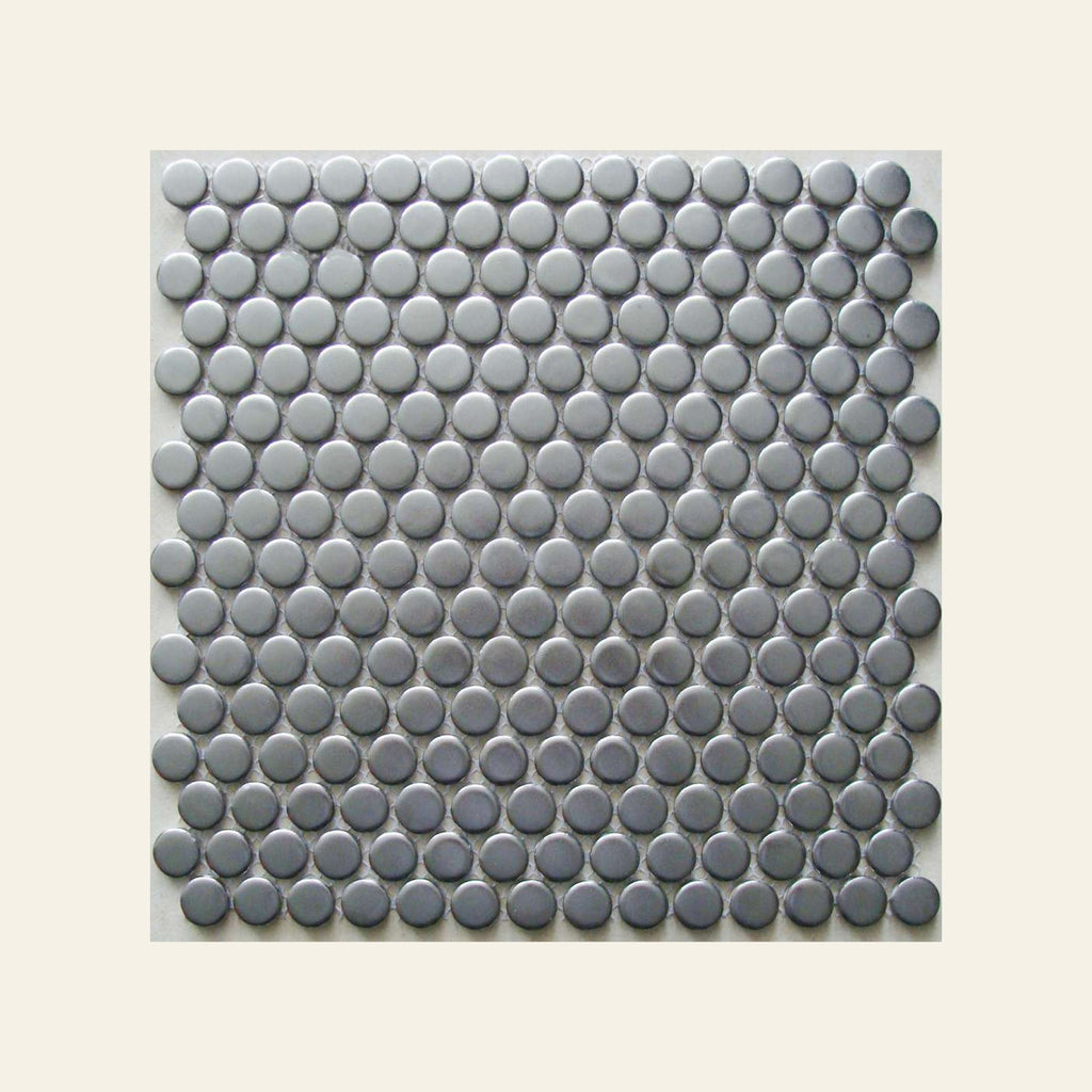 Penny Chrome Matt Mosaic Sheet 290x290, true-scale swatch: 400 x 400 mm of wall at real size