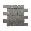 Pietra Black Tumbled 48x98 Mosaic, tiles laid together