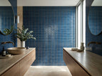 Pigface Blue Swell Finger Gloss 12x92 tiles in a room