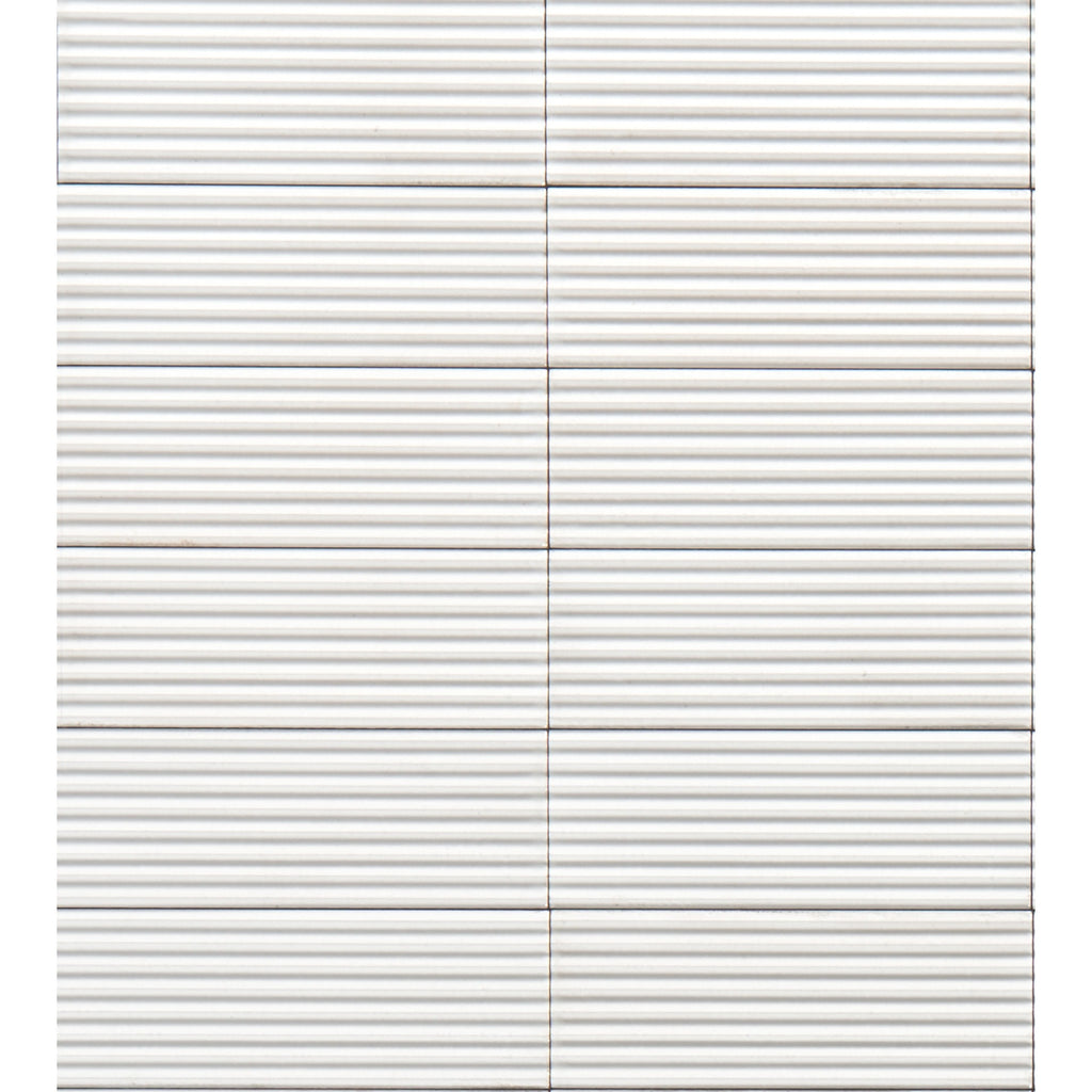 Risotto Bianco Pleat Gloss 75x200, tiles laid together